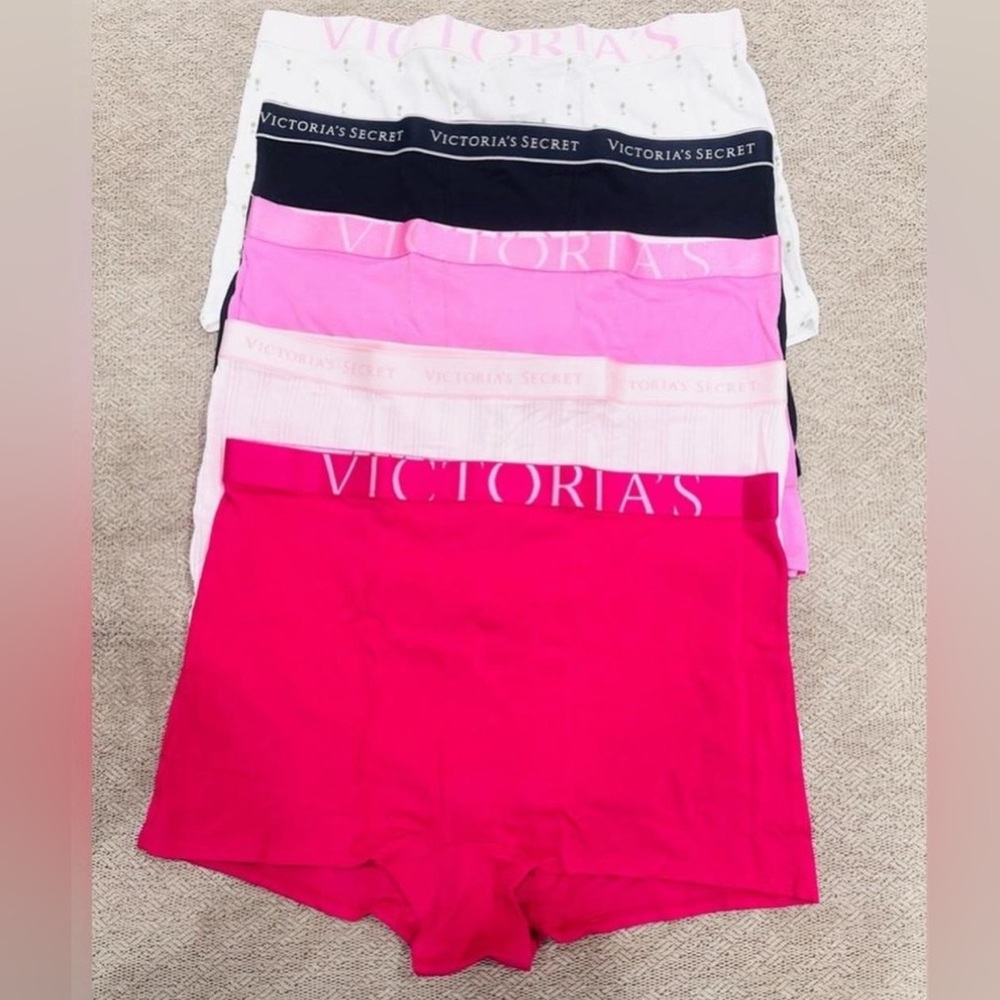 Victoria's Secret Pink & Black high- waist Boyshorts 5-Pack size XXL
